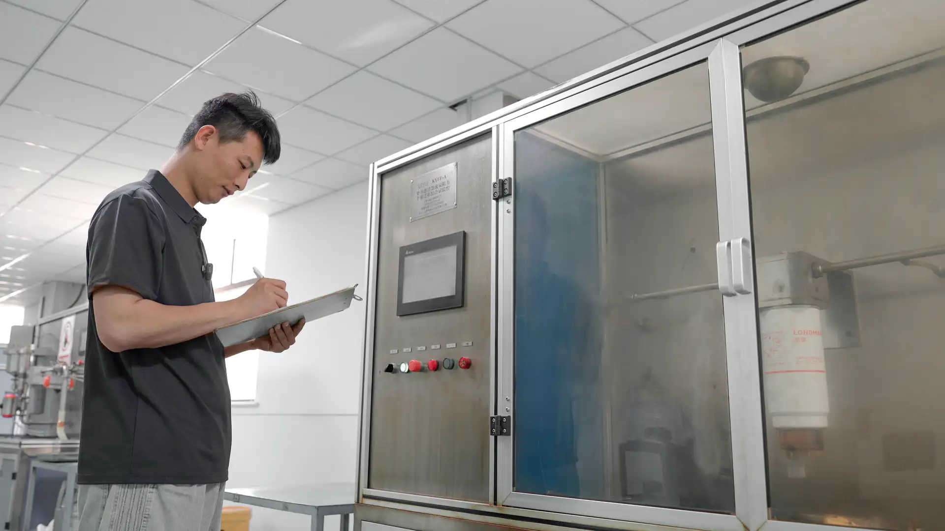 Engineer recording test data
